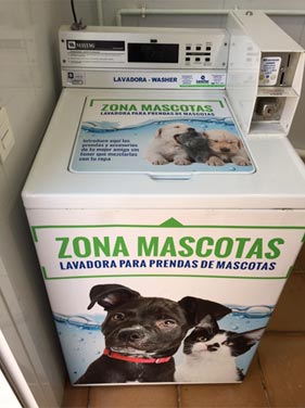 Wasmachine voor huisdierentextiel.